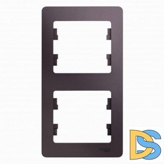 Рамка 2-ая (двойная) вертикальная, Сиреневый туман, серия Glossa, Schneider Electric