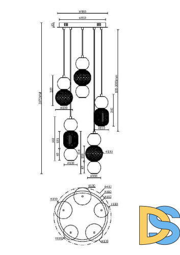 Каскадная люстра Maytoni Drop MOD273PL-L80CH3K