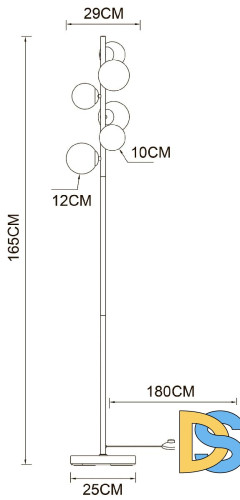 Торшер Arte Lamp Gemini A2243PN-6PB