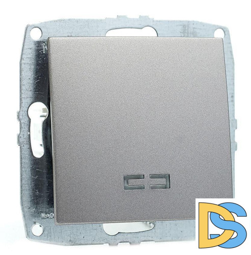 Выключатель одноклавишный с подсветкой Mono Electric Despina-Larissa 10А 250В антрацит 500-002425-101