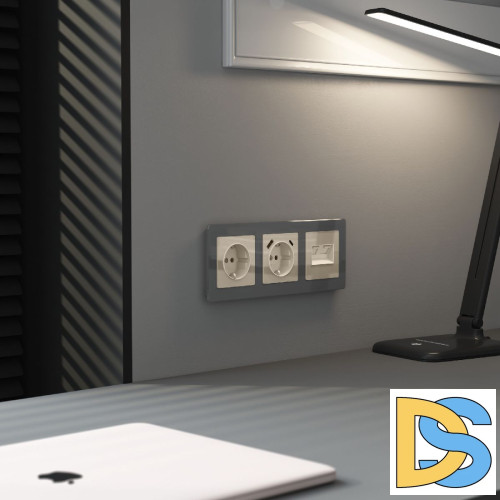 Накладка для двойной розетки Еthernet RJ-45 Werkel 4690389197222 W1191143 a064068