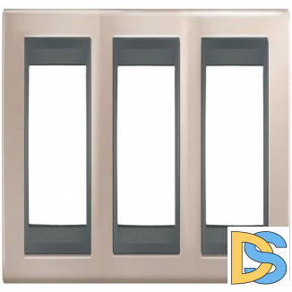 Рамка 3-ая (тройная), Оникс/Графит (металл), серия UNICA TOP/CLASS, Schneider Electric