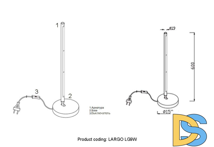 Настольная лампа Crystal Lux LARGO LG9W GOLD
