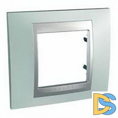 Рамка 1-ая (одинарная), Флюорит/Алюминий (металл), серия UNICA TOP/CLASS, Schneider Electric