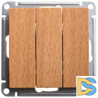 Выключатель 3-клавишный, Бук (пластик), серия Wessen 59, Schneider Electric