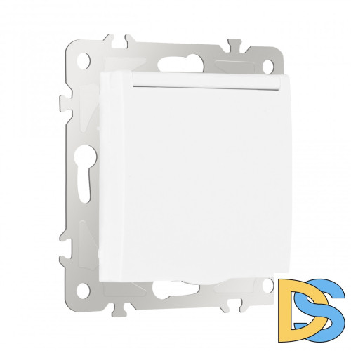 Розетка с заземлением, шторками и защитной крышкой Arte Milano 206.41-1.white