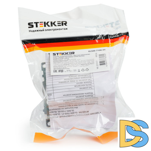 Розетка телевизионная 1-местная Stekker Катрин GLS00-7108-04 49024