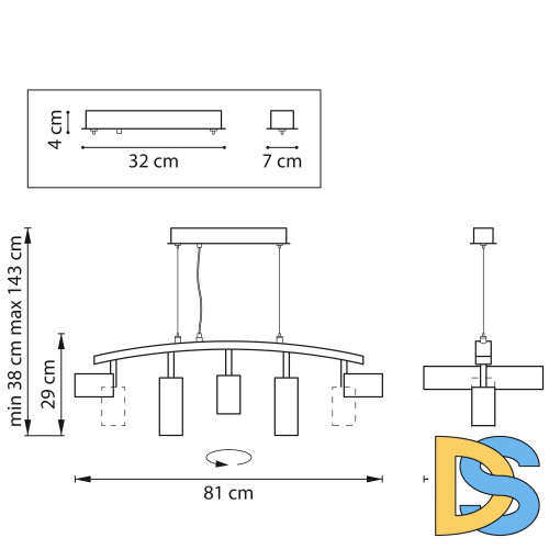 Подвесной светильник Lightstar Rullo LR735363862 (571735+214436-3+214486-2)
