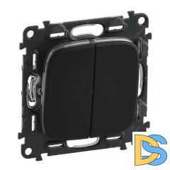 Выключатель двухклавишный Legrand Valena Allure 10A 250V антрацит 752915