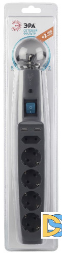 Сетевой фильтр Эра SFU-5es-2m-B C0043326