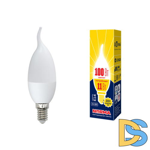 Лампа светодиодная (UL-00003817) Volpe E14 11W 3000K матовая LED-CW37-11W/WW/E14/FR/NR
