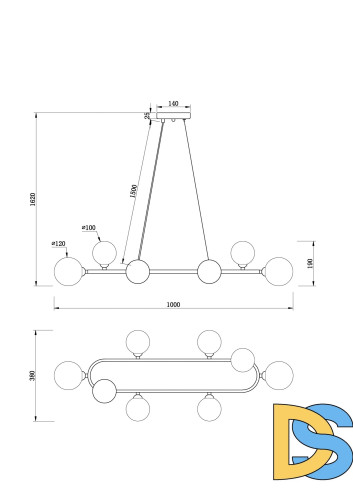 Подвесной светильник Freya Globos FR5222PL-08B