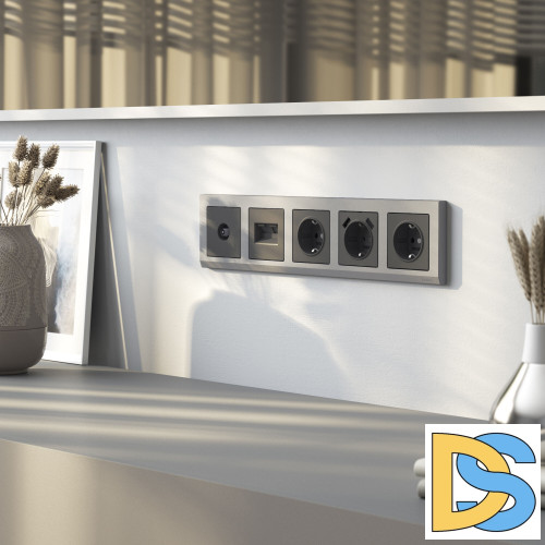 Розетка с заземлением Werkel (графит матовый) W1171064