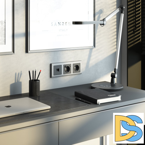 Розетка с заземлением Werkel (графит матовый) W1171064