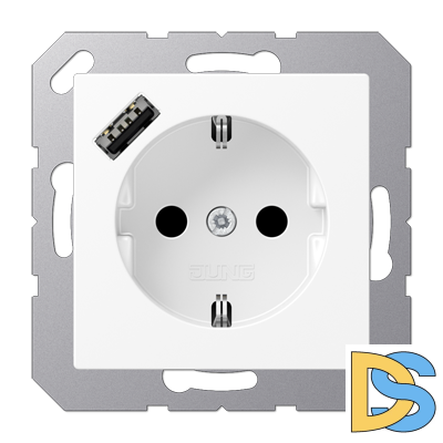 Розетка 2K+З Jung A1520-18AWWM