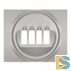 Лицевая панель для двойной аудиорозетки Legrand Galea Life - алюминий