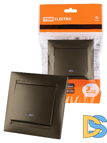 Выключатель одноклавишный с подсветкой Лама TDM Electric SQ1815-0704