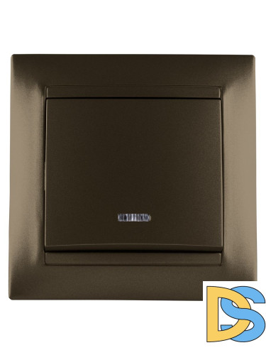 Выключатель одноклавишный с подсветкой Лама TDM Electric SQ1815-0704