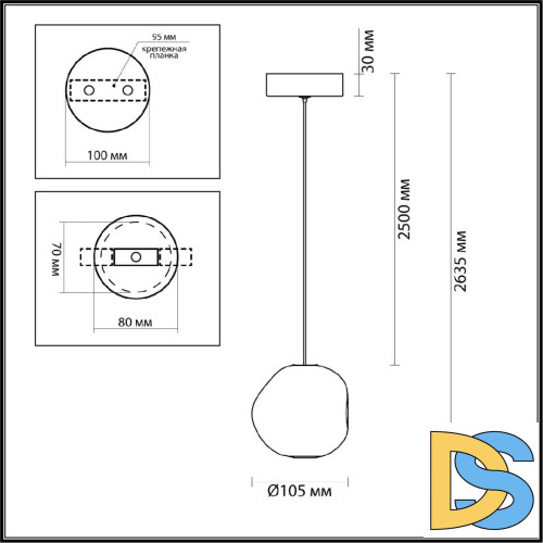 Подвесной светильник Odeon Light Jemstone 5085/5L