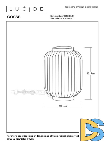 Настольная лампа Lucide Gosse 13535/34/31