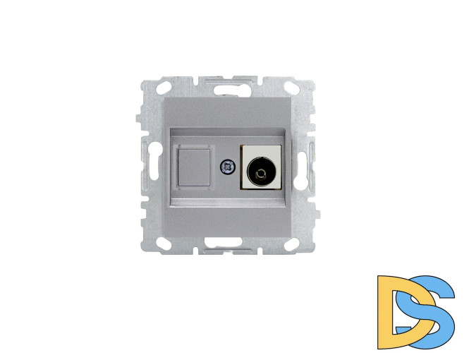 Розетка телевизионная без рамки серебристая Vesta-Electric Exclusive Silver Metallic