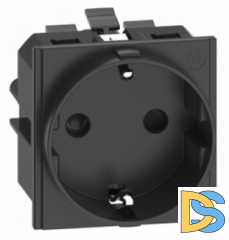 Розетка немецкого стандарта 2К+З 16А автоматические клеммы 2М черный Btichino Living Now