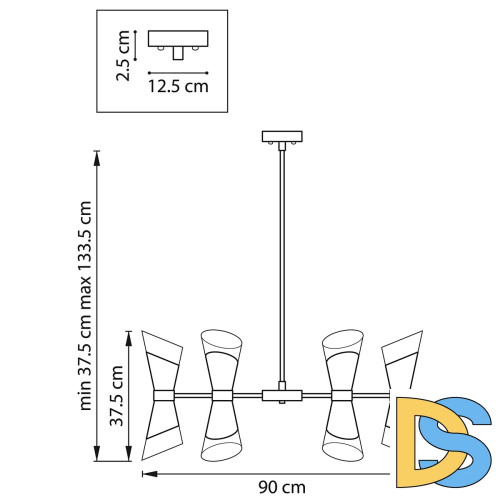 Люстра на штанге Lightstar Strato 817164