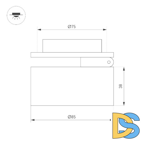 Встраиваемый спот Arlight LGD-POT-BUILT-R85-12W Day4000 (BK, 100 deg, 230V) 045783