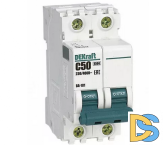 Автоматический выключатель DEKraft ВА-101 2P 50А 4.5кА, 11071DEK