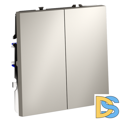 Проходной переключатель встраиваемый VOLTUM S70 двухклавишный 10А, (кашемир)