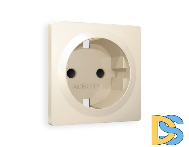 Лицевая панель для розетки с/з со шторками Ambrella Volt Alfa AP3270