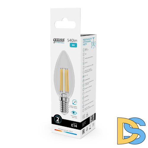 Лампа светодиодная Gauss Filament Elementary E14 8W 4100K 32128