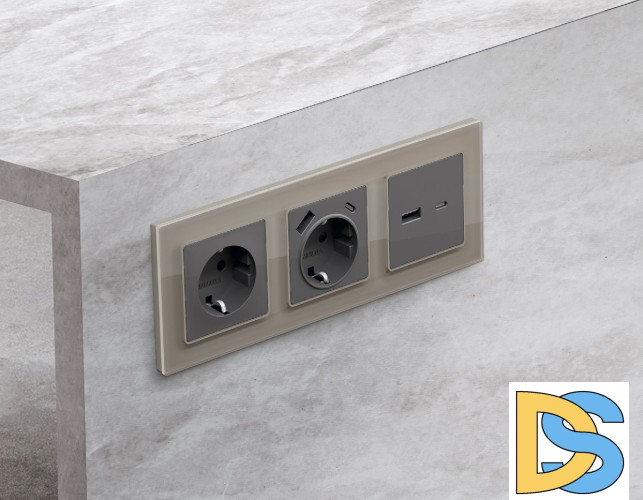 Лицевая панель для розетки 2USB тип A+C Ambrella Volt Alfa AP6610