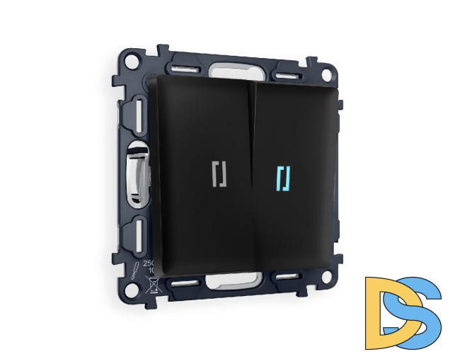 Комплект механизма 2-кл проходного выключателя с подсветкой Ambrella Volt Alfa MA804040