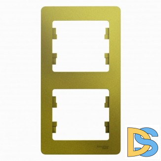 Рамка 2-ая (двойная) вертикальная, Фисташковый, серия Glossa, Schneider Electric