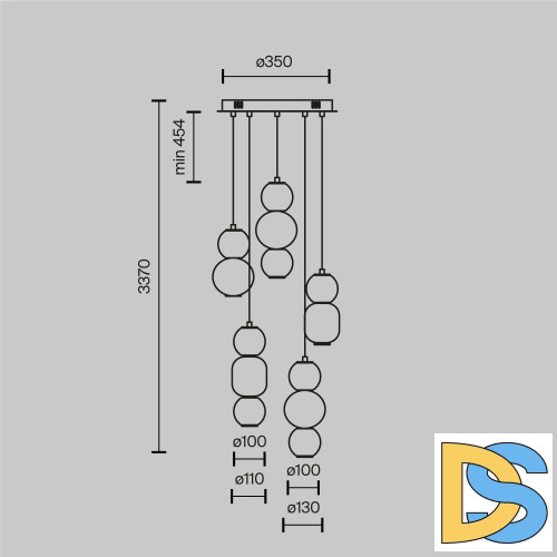 Каскадная люстра Maytoni Drop MOD273PL-L80G3K