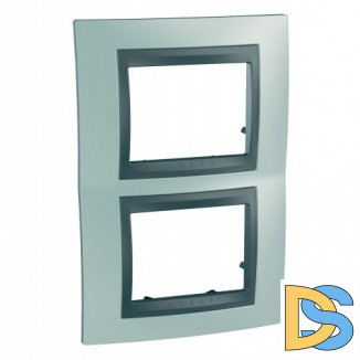 Рамка 2-ая (двойная) вертикальная, Флюорит/Графит (металл), серия UNICA TOP/CLASS, Schneider Electric
