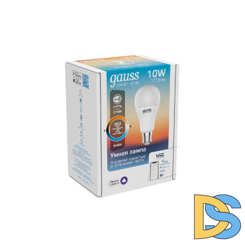 Лампа светодиодная диммируемая Gauss E27 10W 2700-6500K матовая 1080112