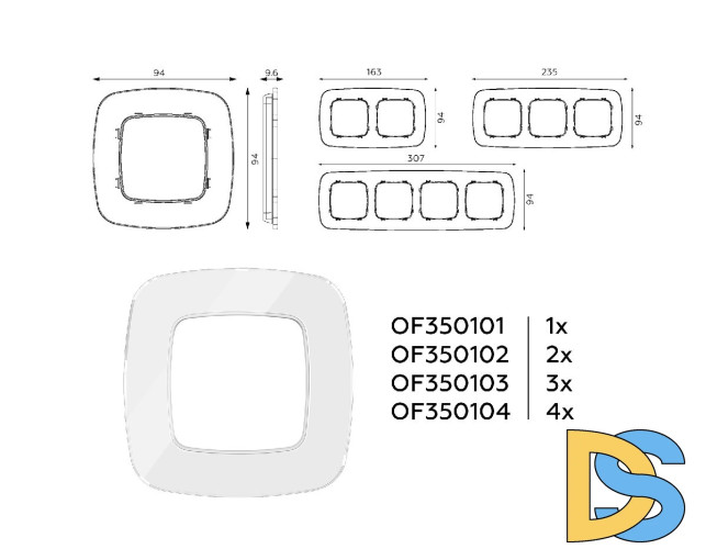 Рамка двухместная Ambrella Volt Radian OF350102