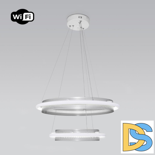 Подвесной светильник Eurosvet Imperio 90241/2 белый/ серебро Smart