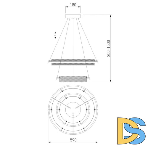 Подвесной светильник Eurosvet Imperio 90241/2 белый/ серебро Smart