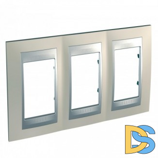 Рамка 3-ая (тройная), Опал/Алюминий (металл), серия UNICA TOP/CLASS, Schneider Electric