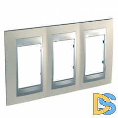 Рамка 3-ая (тройная), Опал/Алюминий (металл), серия UNICA TOP/CLASS, Schneider Electric