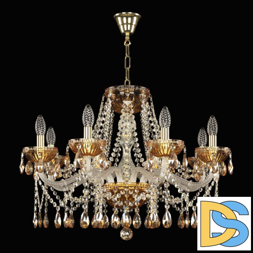 Подвесная люстра Bohemia Ivele Crystal 5413/8/240 G Amber/M-1G K721