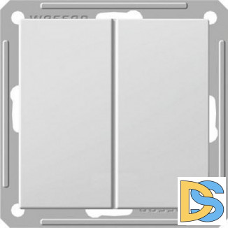 Выключатель 2-клавишный, Матовый хром, серия Wessen 59, Schneider Electric