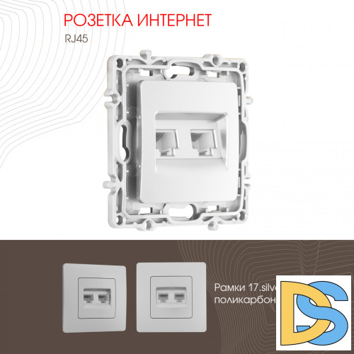 Розетка RJ45 Arte Milano 217.45-2.silver
