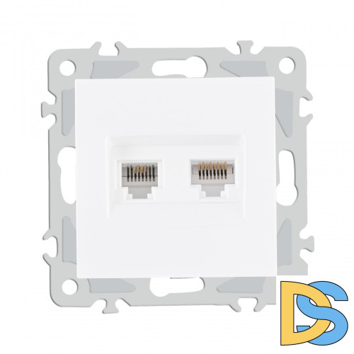 Розетка телефонная RJ11 + компьютерная RJ45 Arte Milano 206.44-1.white