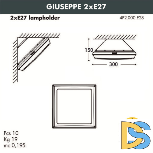 Настенный светильник Fumagalli Guizeppe 4P2.000.000.AYF1R