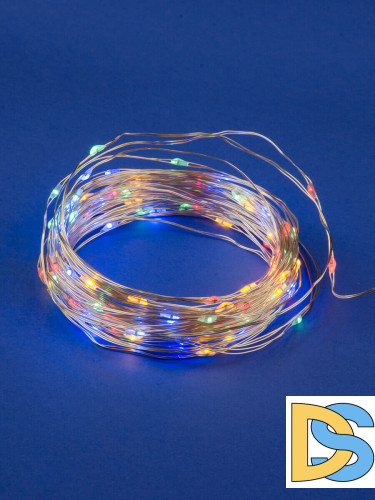 Светодиодная гирлянда Uniel Роса (UL-00005483) разноцветный ULD-S1000-100/SCB/3AA Multi IP20 Dew