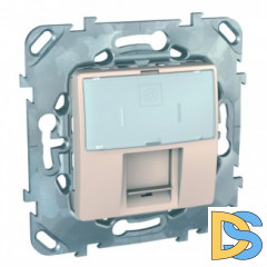 Розетка компьютерная 1-ая кат.5е, RJ-45 (интернет), Бежевый, серия Unica, Schneider Electric